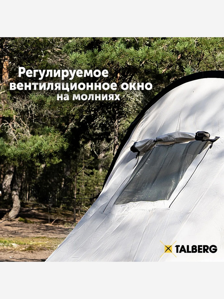 Палатка 4-х местная туристическая, кемпинговая Talberg TONAR 4 SAHARA, серый