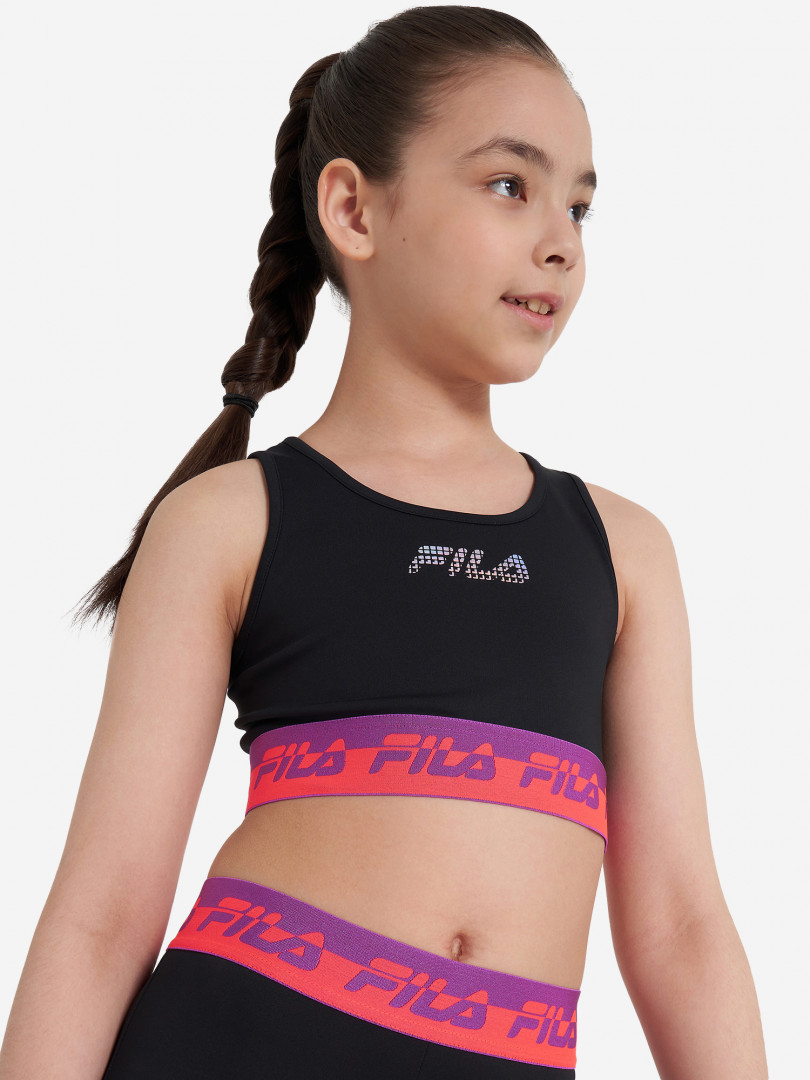 Спортивный топ бра для девочек FILA, Черный