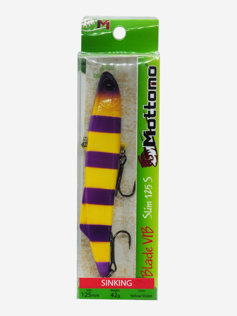 Воблер Mottomo Blade VIB Slim 125S 42g Yellow Violet