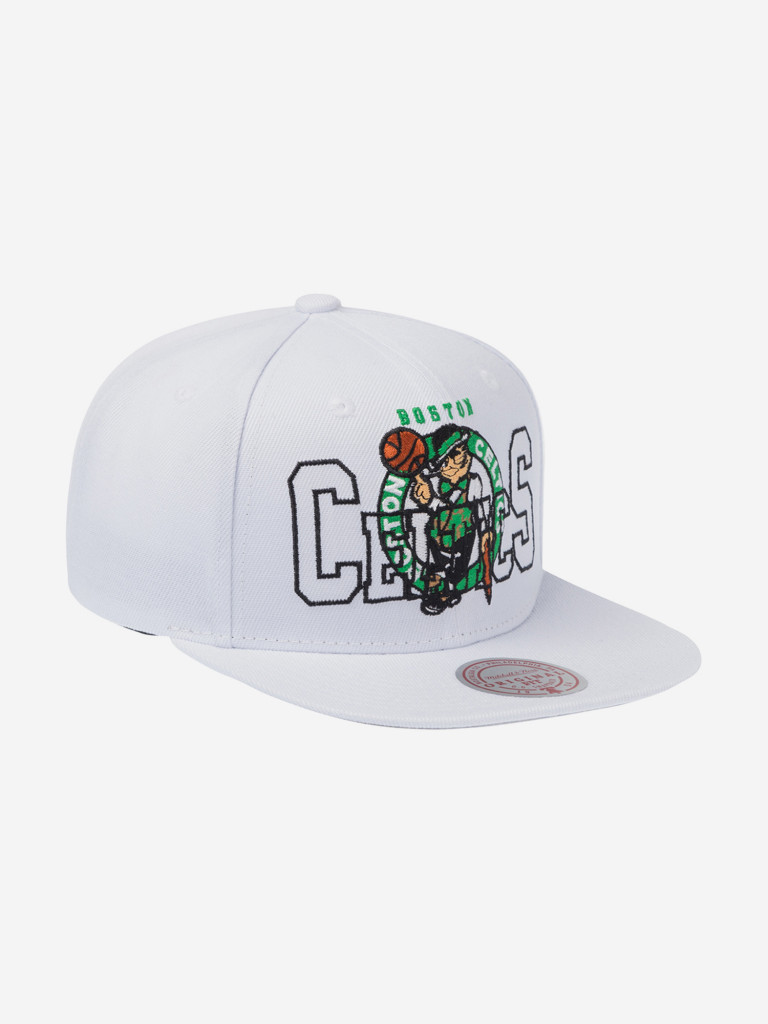 Бейсболка с прямым козырьком MITCHELL NESS HS10387-BCEWHIT Boston Celtics NBA (белый)