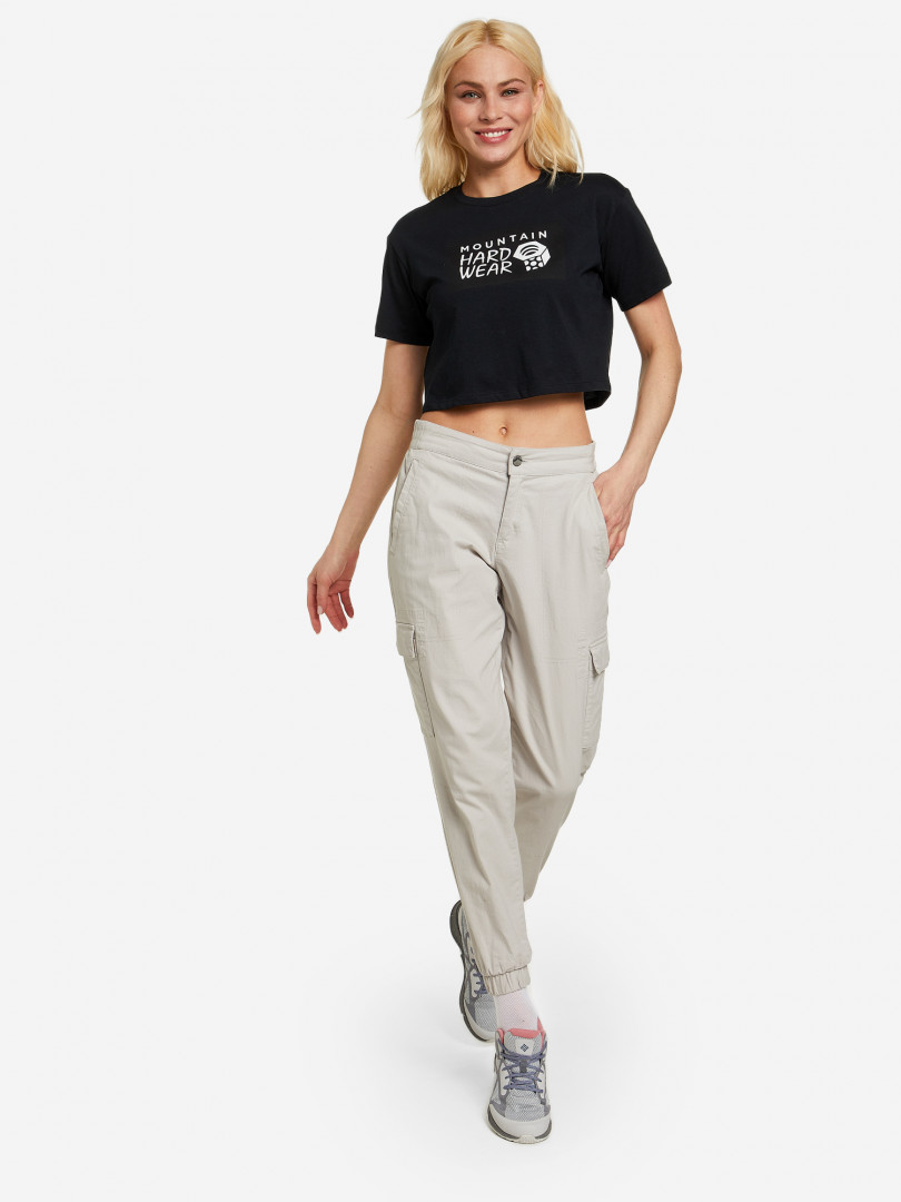 фото Футболка женская mountain hardwear logo crop short sleeve, черный