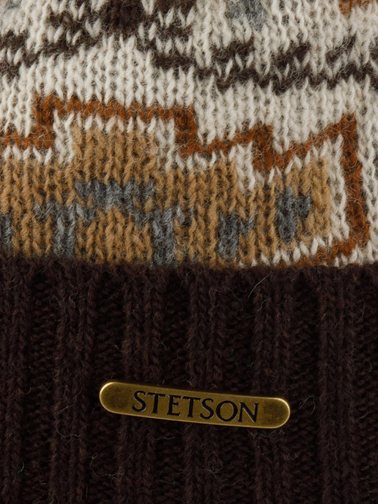Шапка с помпоном STETSON 8599386 BEANIE NAVAJO (коричневый)
