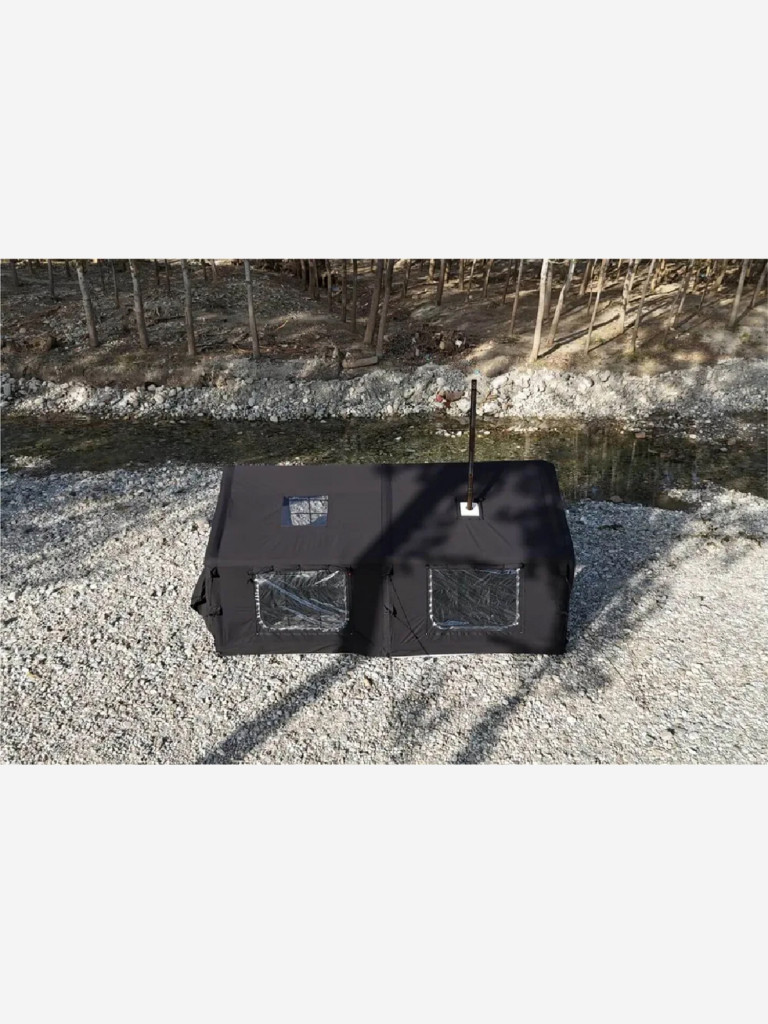 Надувная палатка Coody 17.28 Pro Black, 17.2 м², 4–6 человек, 2 входа, дымоход