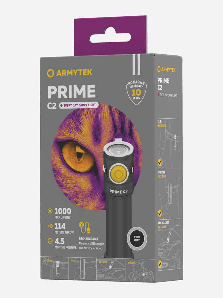 Фонарь ручной Armytek Prime C2 Magnet, холодный свет