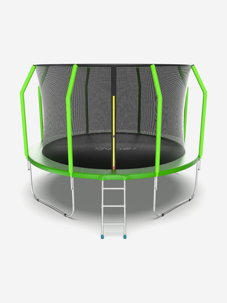 Батут каркасный EVO JUMP Cosmo 12ft зеленый, защитная сеть, диаметр 366 см