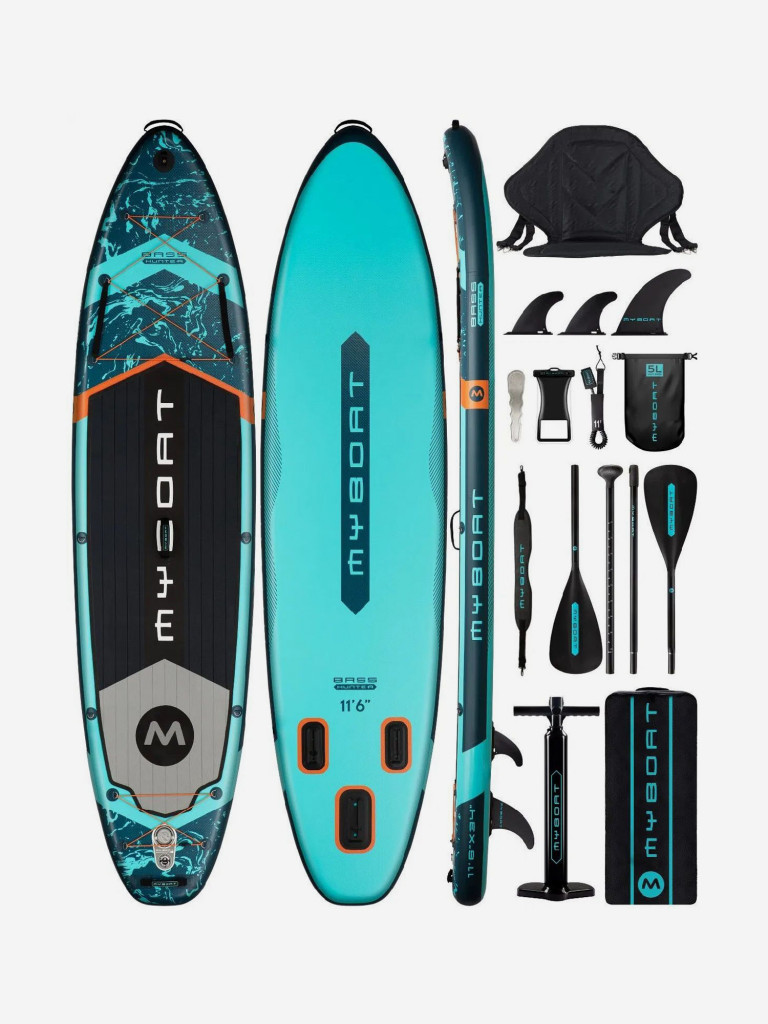 Надувная двухслойная SUP-доска MYBOAT BASS HUNTER PRO, 11' 351*86*15 см, сапборд