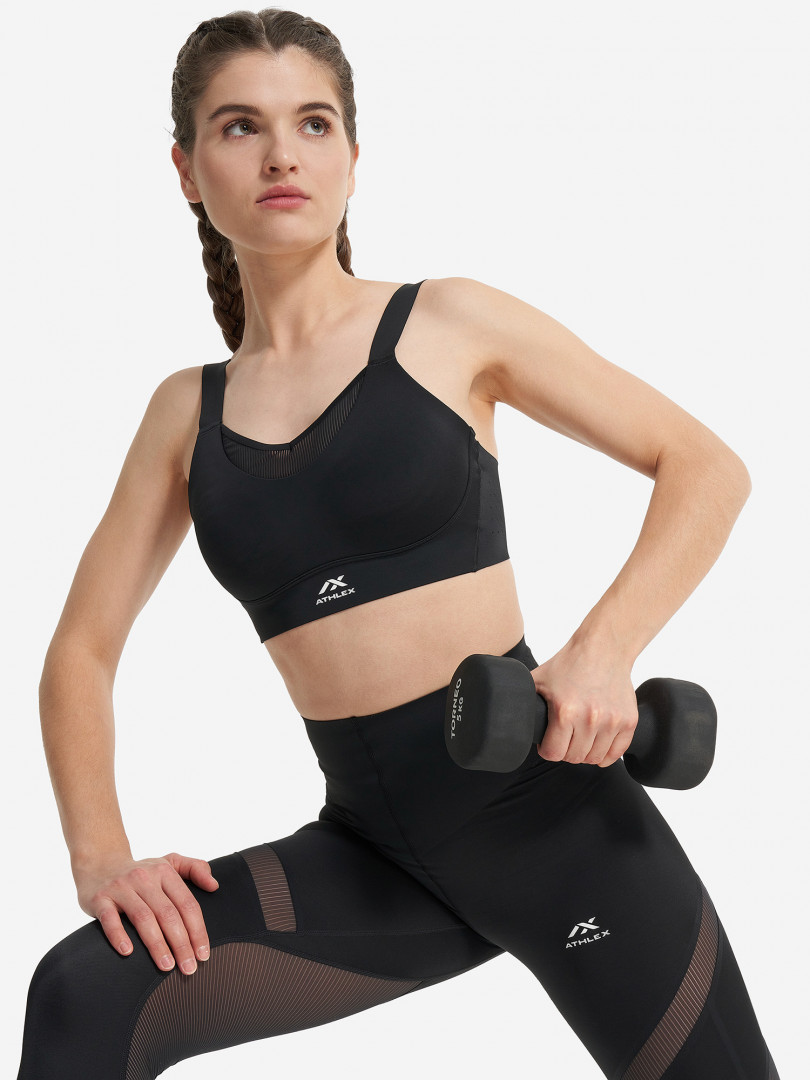фото Спортивный топ бра athlex, черный