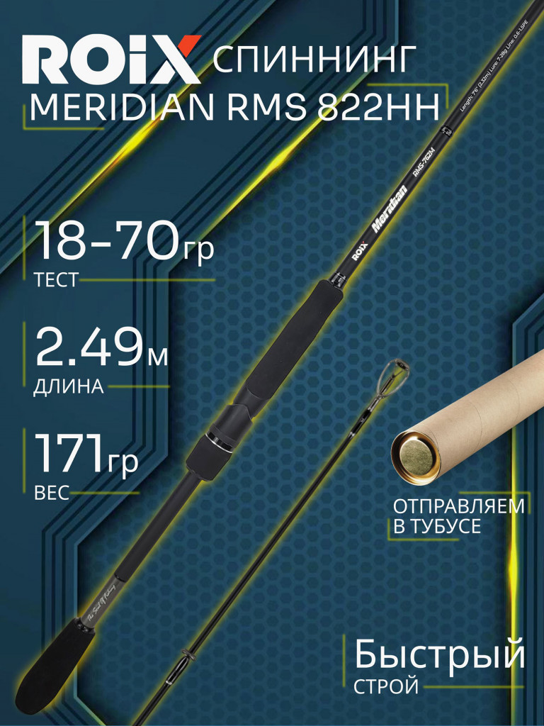Спиннинг Roix MERIDIAN RMS 822HH 2.49м 18-70гр