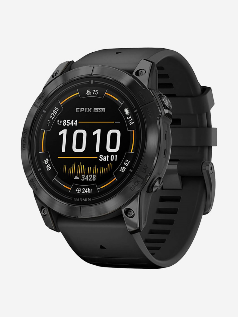 Спортивные часы Garmin EPIX PRO (Gen 2) Standard Edition 51 мм, серый, черный силиконовый ремешок