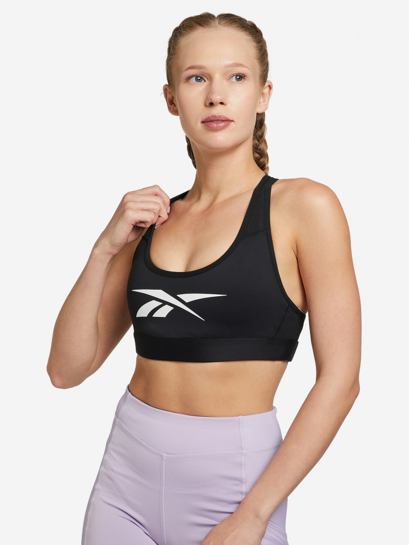 Спортивный топ бра Reebok Lux Vector Racer Bra 28611990299 Черный, размер 52,44,48,54,40, фото 1