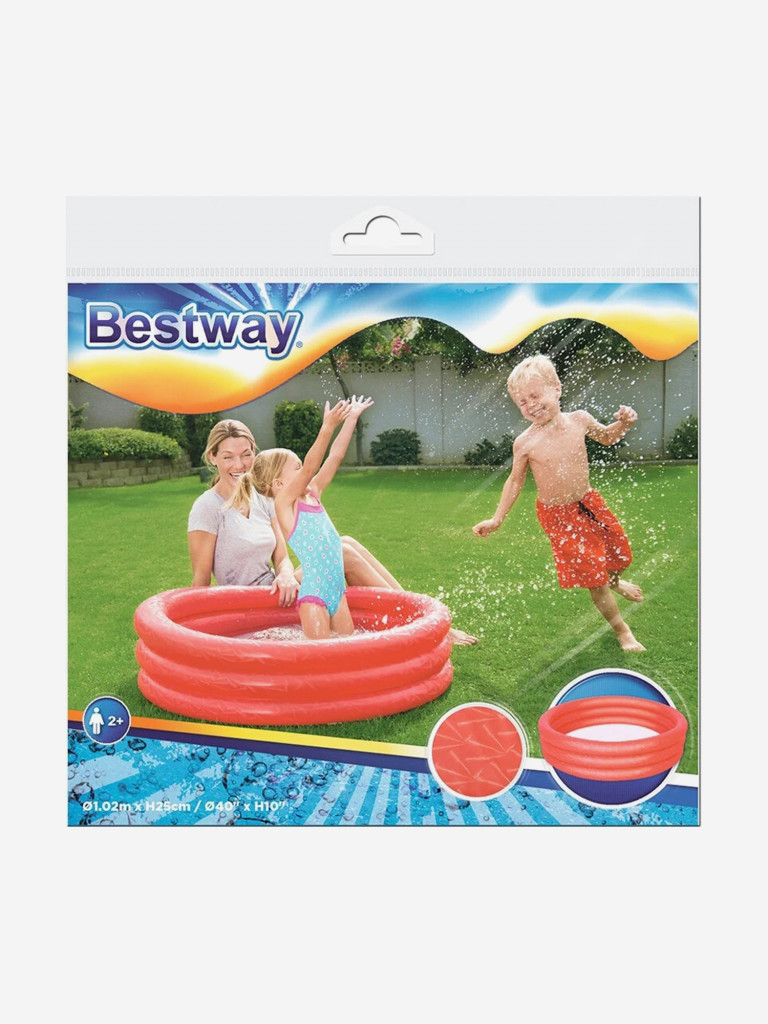 Детский надувной бассейн Bestway 51024 "Play Pool" (102х25см), красный