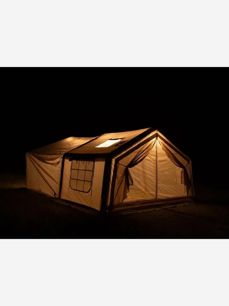 Надувная палатка Coody 9.0 Beige, 320×250×220 см, 2–3 человека, 2 входа, съёмный пол