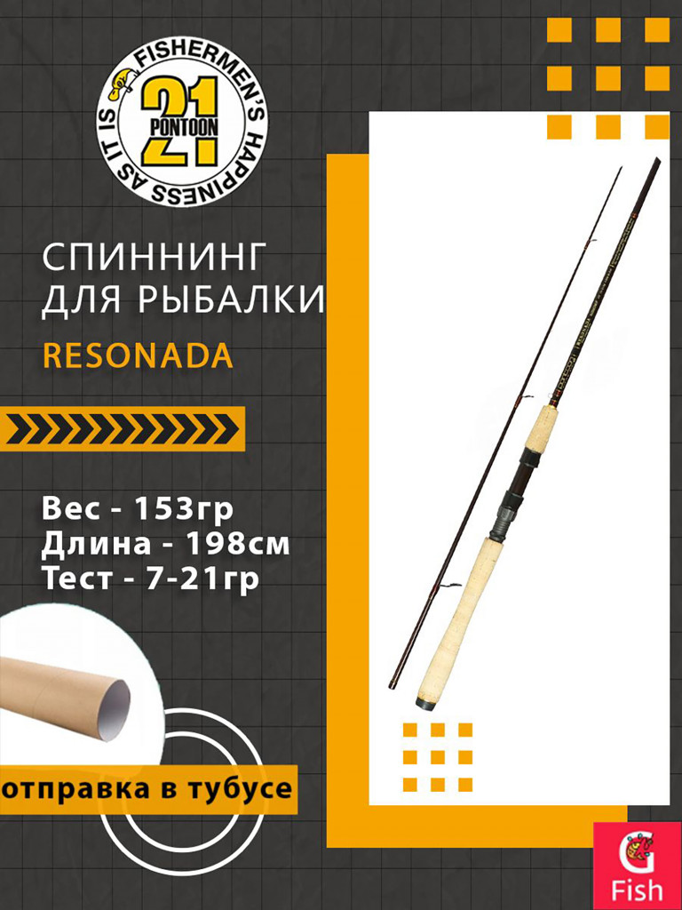 Спиннинг Pontoon21 RESONADA, 198см., 7.0-21.0гр., 8-20Lb., Ex.Fast Fuji K-ALC