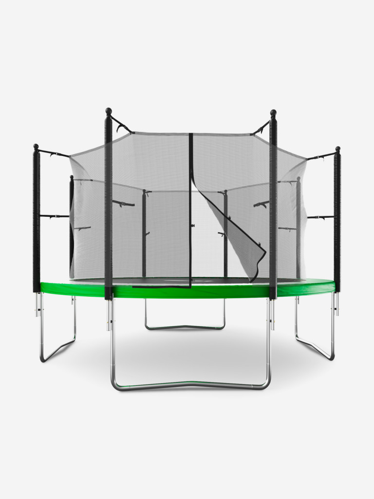 Батут каркасный UNIX Line Simple 12 ft Green с внутренней защитной сеткой, общий диаметр 366 см, до 150 кг
