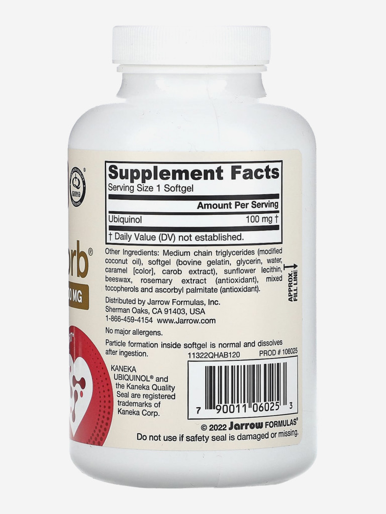 Бад, убихинол коэнзим q10 капсулы , Jarrow Formulas Ubiquinol QH-Absorb 100 mg 120 softgels