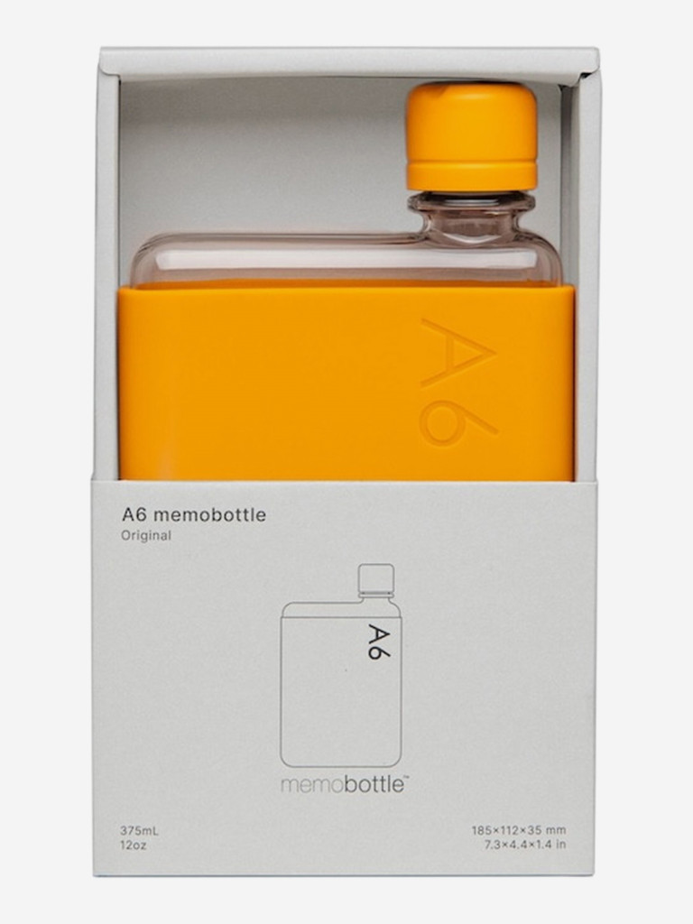 Бутылка с силиконовым чехлом Memobottle A6, оранжевый