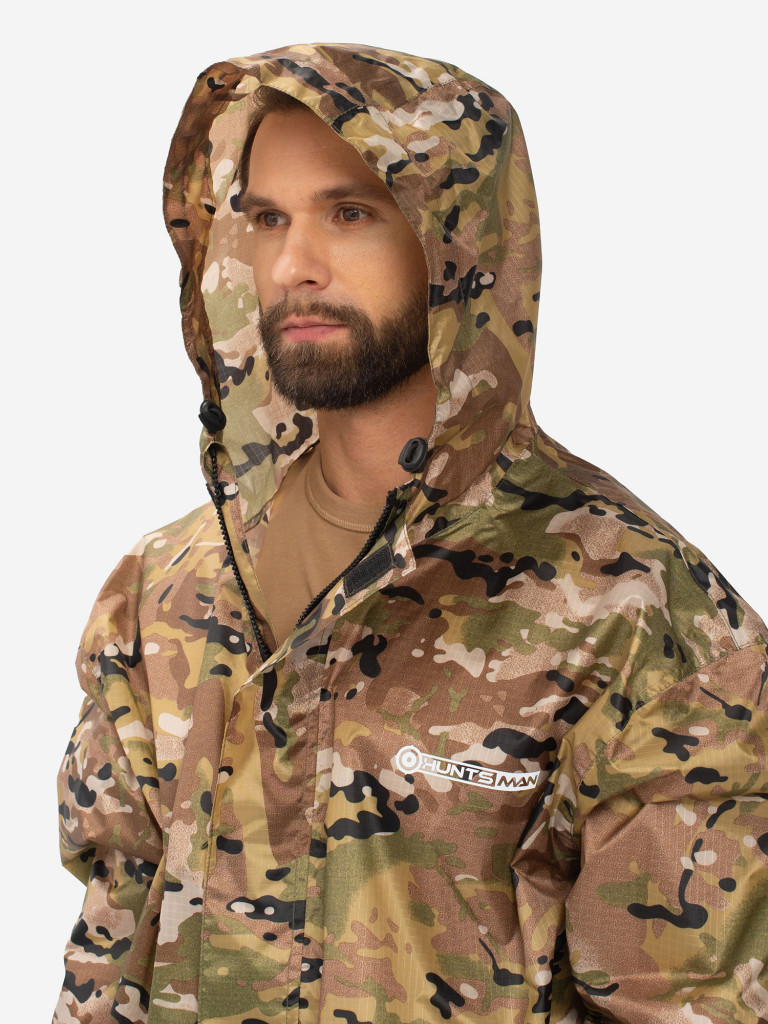 Костюм-дождевик мужской Huntsman ВВЗ Склон-2 для рыбалки и охоты, ткань таффета 3000 мм вод.ст.
