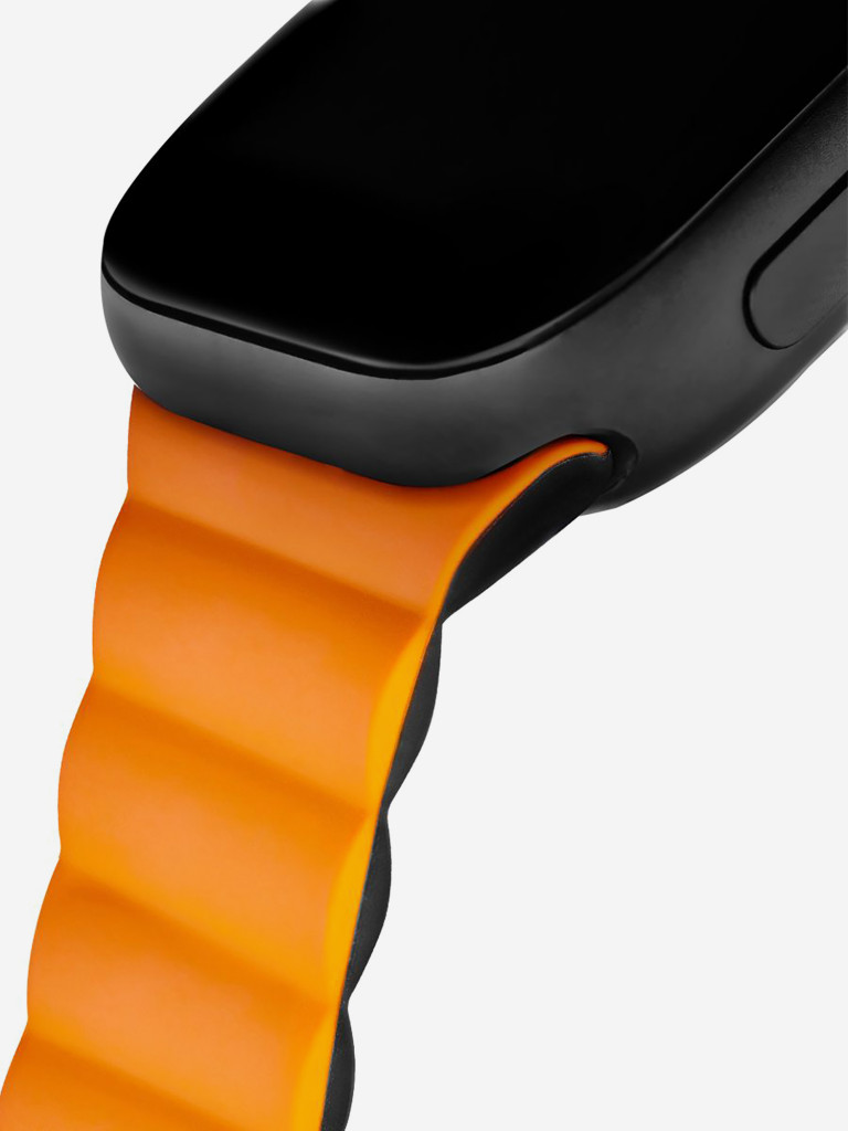 Ремешок для часов Apple Watch 41/40/38 mm Mutural Оригинал, ультралегкий силиконовый на магните — черно-оранжевый