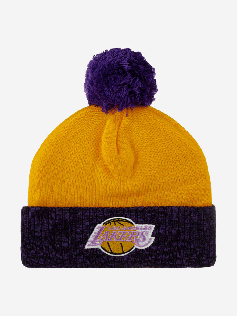 Шапка с помпоном MITCHELL NESS HPCK1052-LALYYPPPYELL Los Angeles Lakers NBA (желтый)