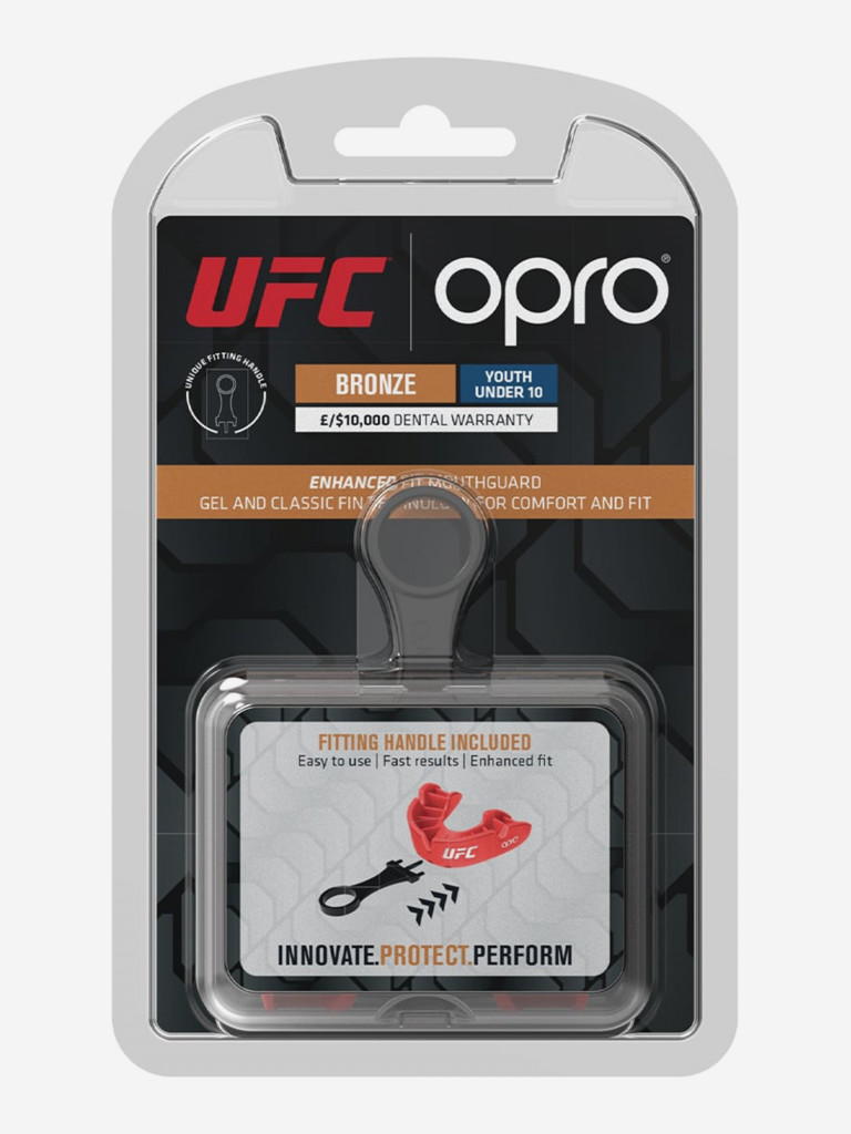 Детская боксерская капа, спортивная для защиты зубов OPRO Self-Fit Bronze UFC - Red