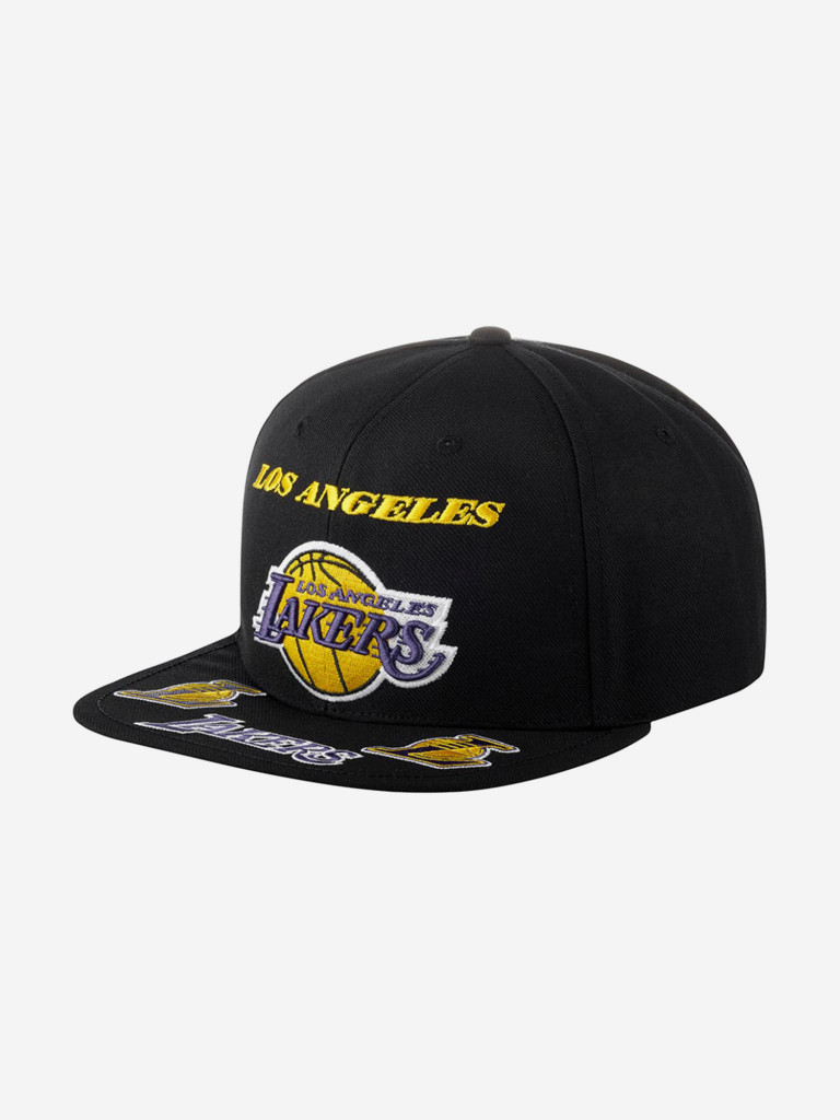 Бейсболка с прямым козырьком MITCHELL NESS HHSS2998-LALYYPPPBLCK Los Angeles Lakers NBA