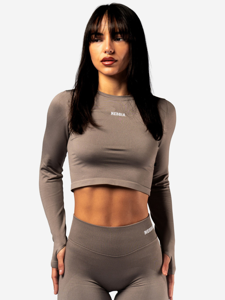 Лонгслив женский NEBBIA Seamless Long-Sleeve Top POWER 892 Light brown