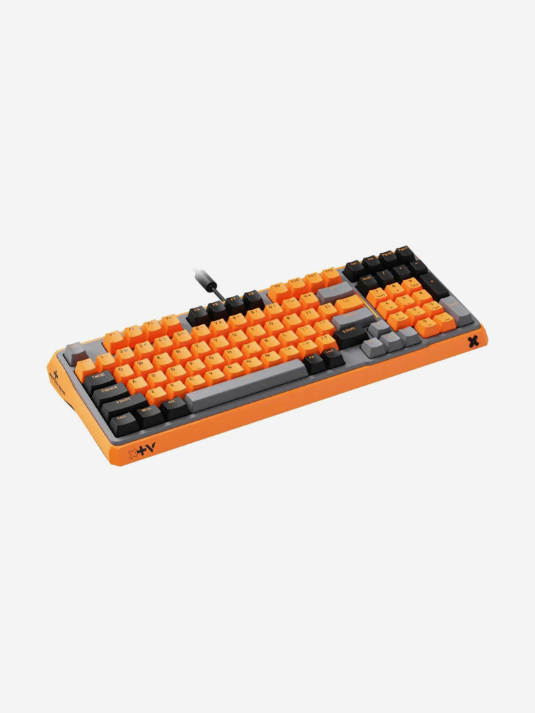 RAPOO Игровая механическая клавиатура проводная ESK750-98, цвет - черный/серый/оранжевый (13293)