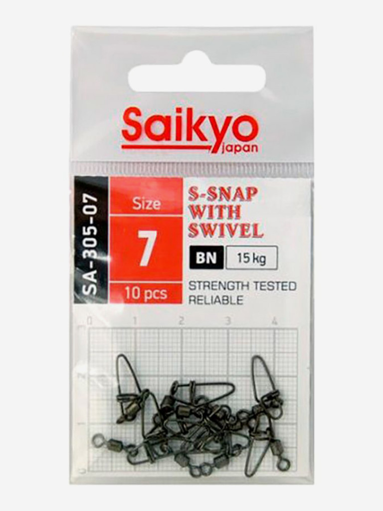 Вертлюг с застежкой Saikyo SA-305-07 (2 упаковки по 10 штук)