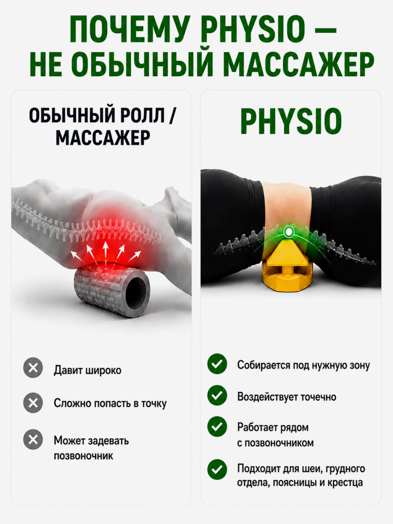 Массажер для спины iBACK PHYSIO точечный, для шеи, поясницы и крестца