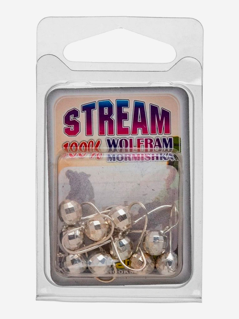 Мормышка Helios вольфрамовая Шар с ушком мелкая грань 4мм 0,65г Sil (MW-1740-Sil), 10 штук в упаковке