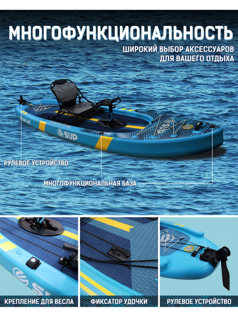 Надувная двухслойная SUP-доска E-SUP REFRESHING, 12'x35"x7" 365*91*20 см, сапборд