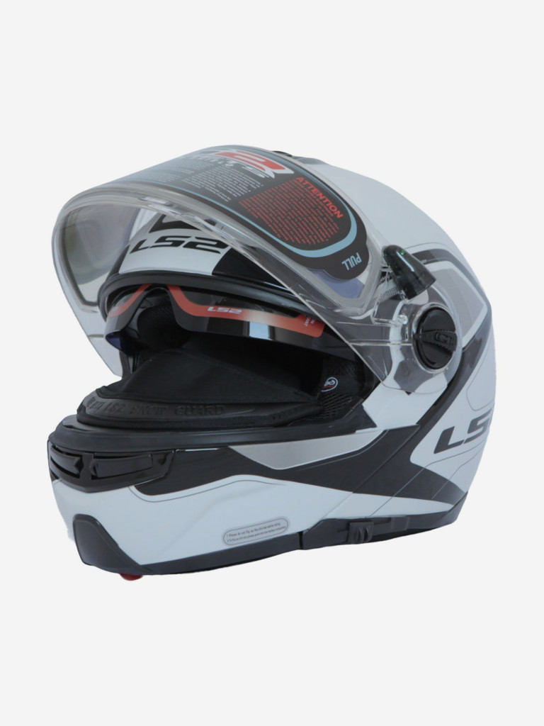 Мотошлем FF325 STROBE ELECTRIC SNOW CIVIK снегоходный LS2 (бело-черный глянцевый)