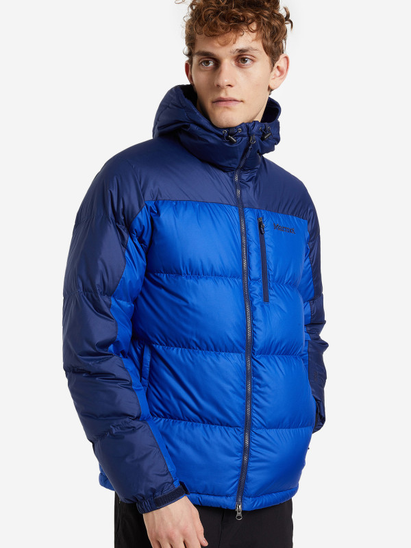 Пуховик мужской Marmot Guides Down Hoody 73060 синий цвет — купить за 16249 руб. со скидкой 50 %, отзывы в интернет-магазине Спортмастер