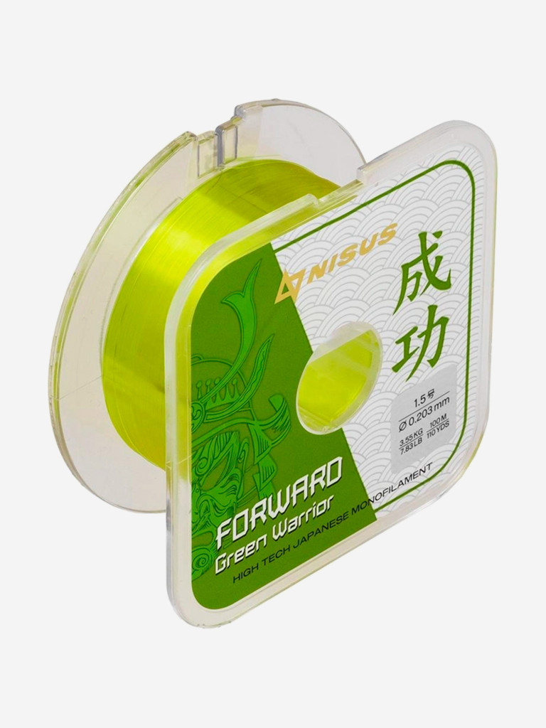 Леска для рыбалки Nisus FORWARD Green Warrior Nylon 0,203mm (N-FGW-0203-100) 10 штук по 100 м