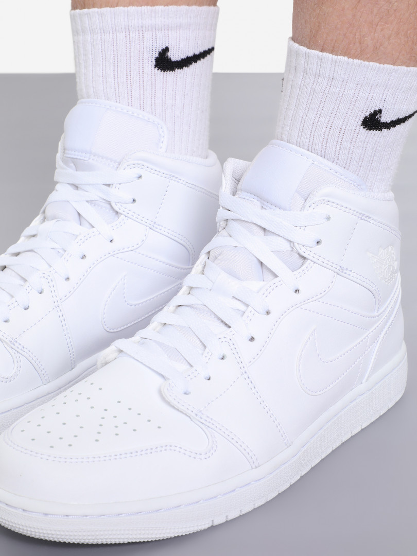 фото Кеды мужские nike air jordan 1 mid, белый