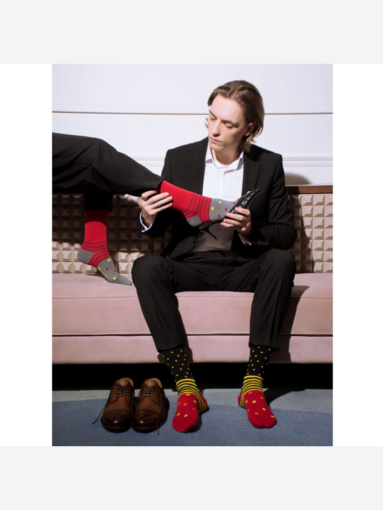 Носки с узорами St.Friday Socks с горошинами Красные