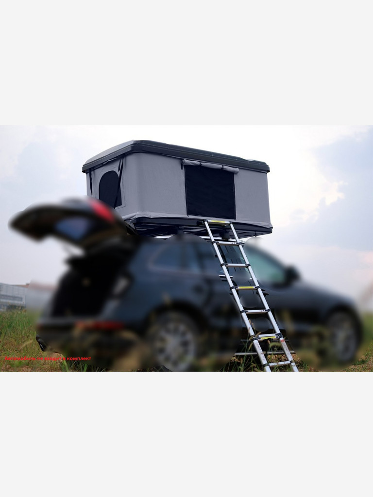 Палатка на крышу автомобиля РИФ Hard RT04-125, корпус черный, тент серый 210х125х150