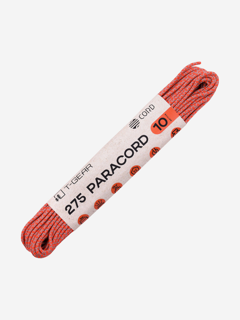 Паракорд 275 T-Gear x CORD nylon 10м (Orange Grey Snake)