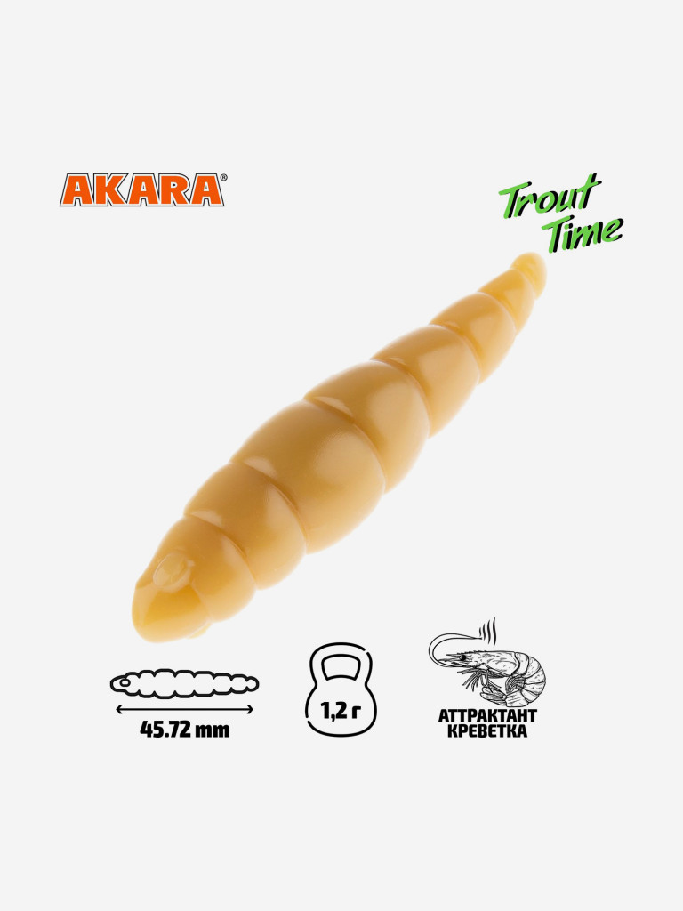 Силиконовая приманка Akara Trout Time DOLLY 1.8 Shrimp 445 (20 шт.)