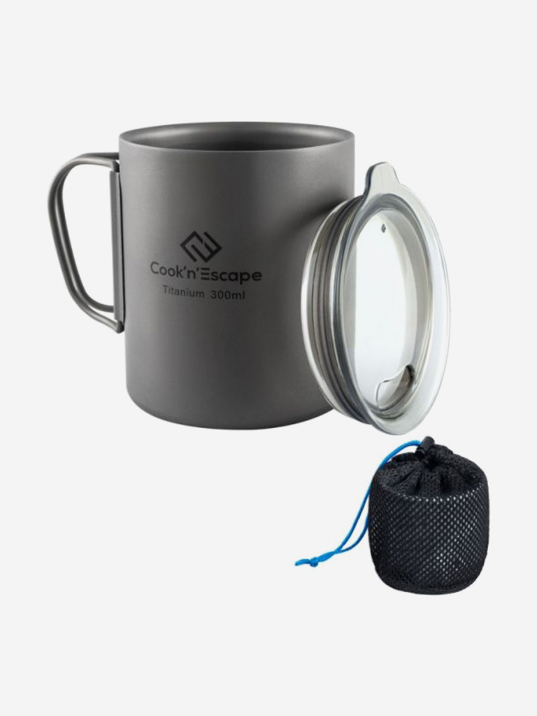 Термокружка с крышкой KingCamp 300ml titanium double wall cup