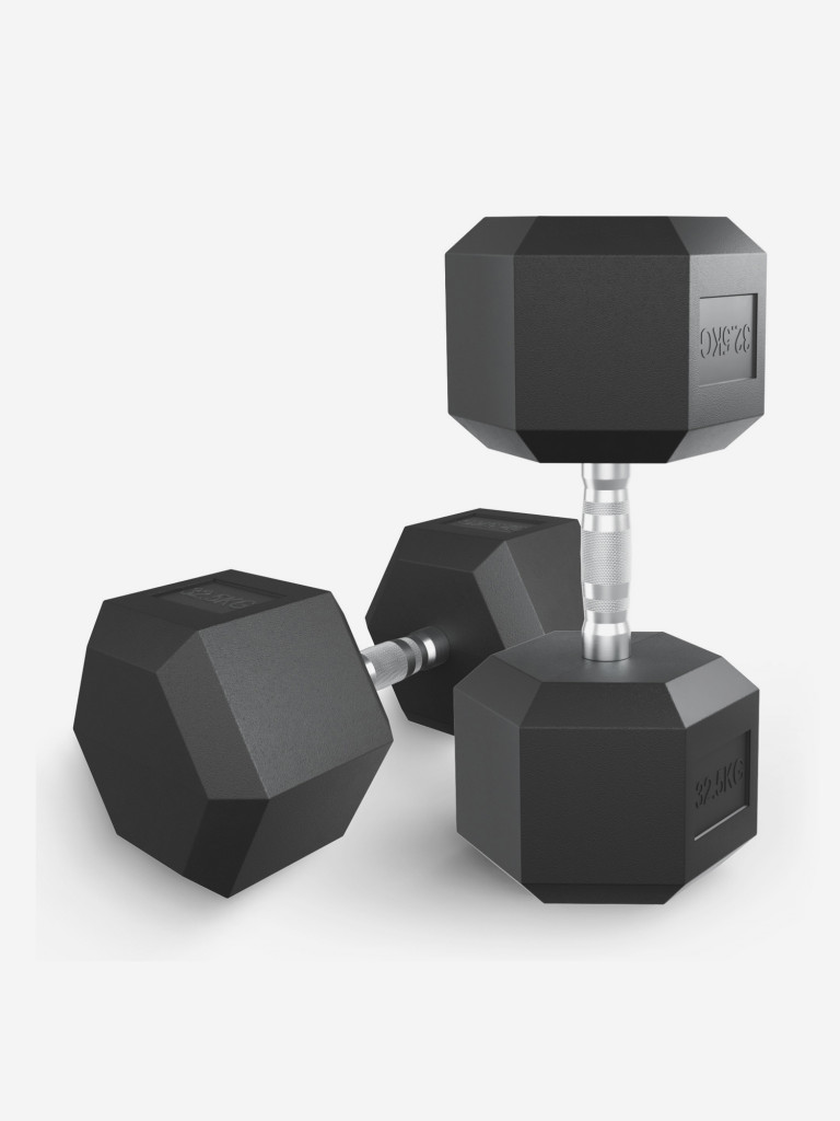 Гантель гексагональная UNIX Fit обрезиненная 32,5 кг