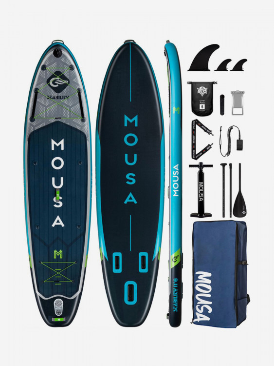 Надувная двухслойная SUP-доска MOUSA Crocodile Grey STD, 11'6" 350*86*15 см, сапборд