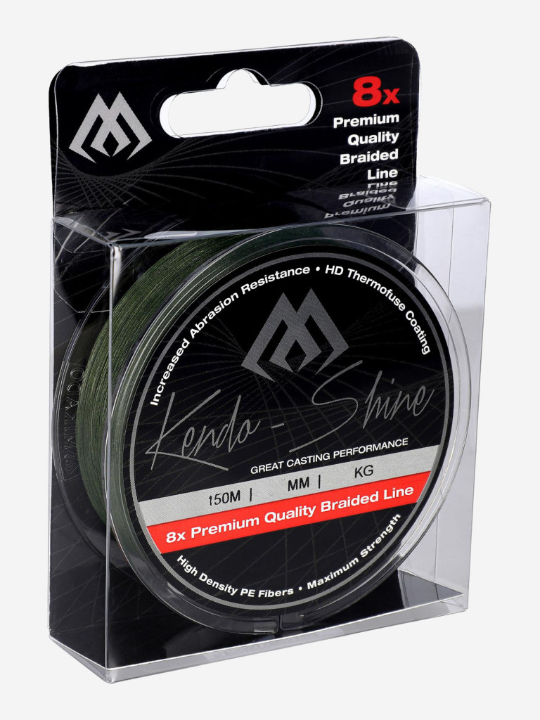 Плетеный шнур Mikado KENDO SHINE 8-x HDPE 0.20 green (150 м) 19,86 кг.