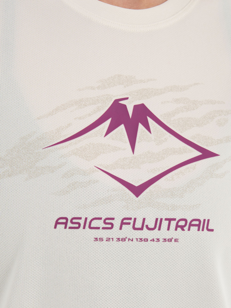 фото Футболка женская asics fujitrail logo, бежевый