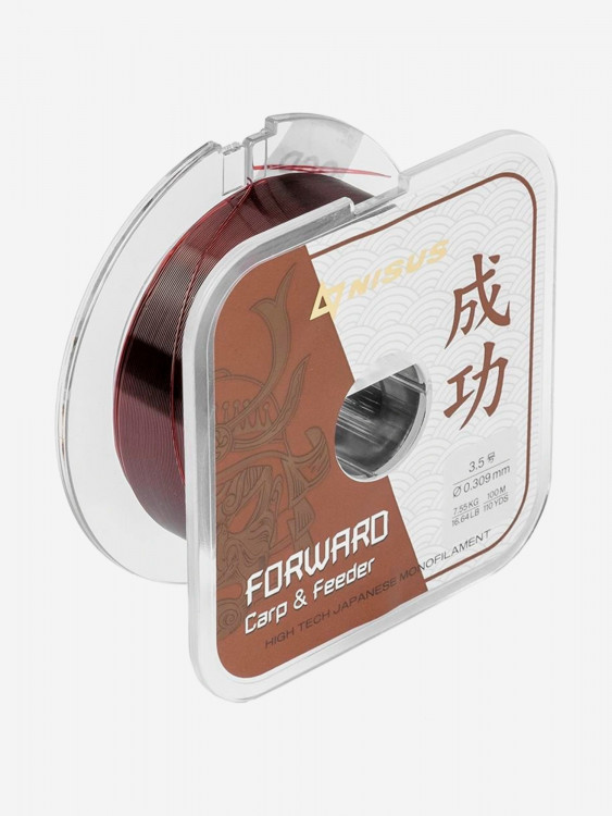 Леска для рыбалки Nisus FORWARD Carp & Feeder brown Nylon 0,309mm (N-FСF-0309-100) 10 штук по 100 м
