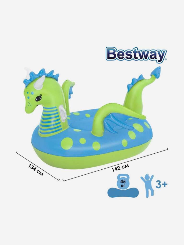 Плот надувной для плавания Bestway 41476 "Дракон" (134х142см)