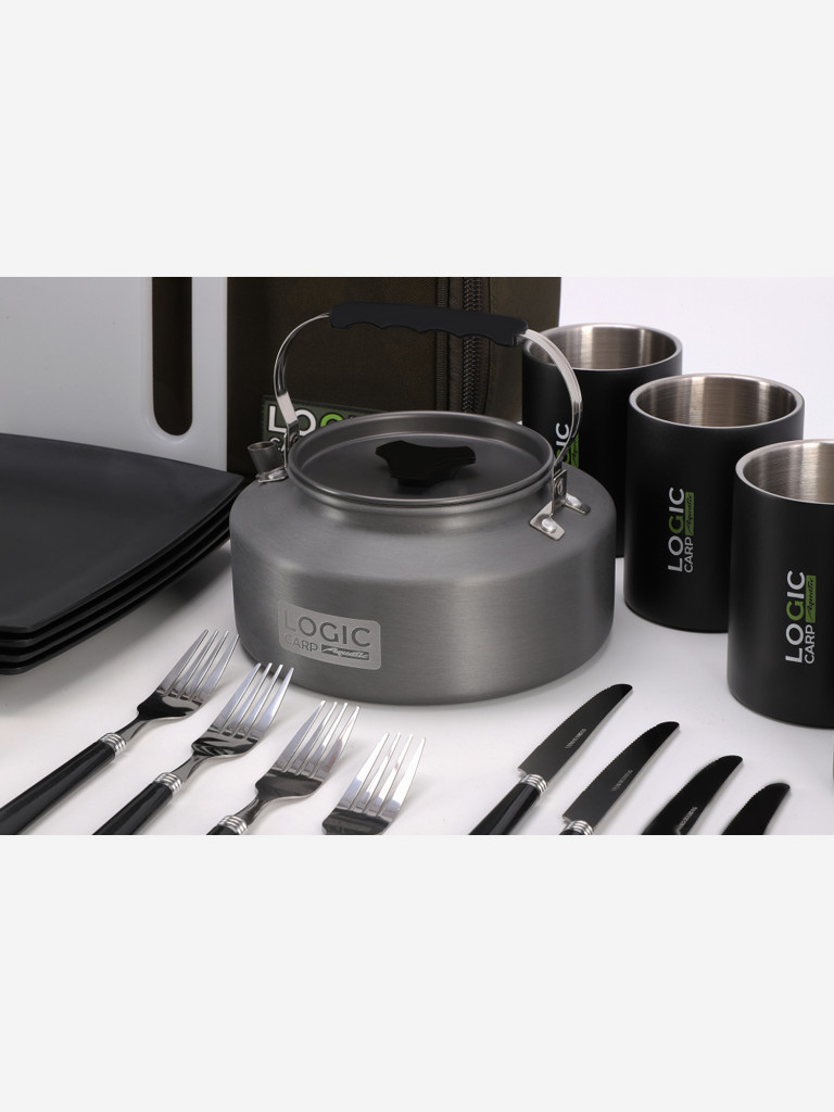 Набор посуды для четырех персон с чайником LOGIC CARP 4MAN MUGS & KETTLE DINNING SET
