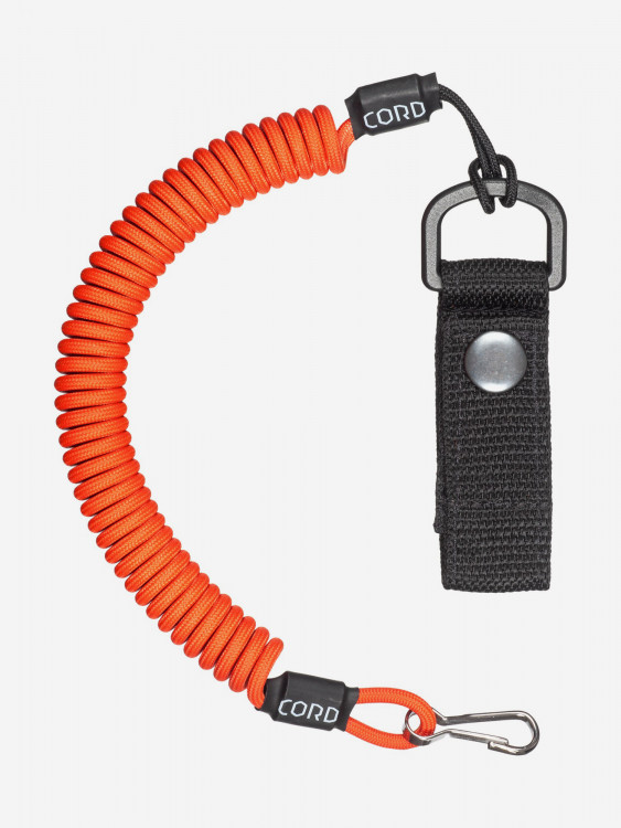 Страховочный тренчик из паракорда с креплением на ремень и карабином (neon orange)