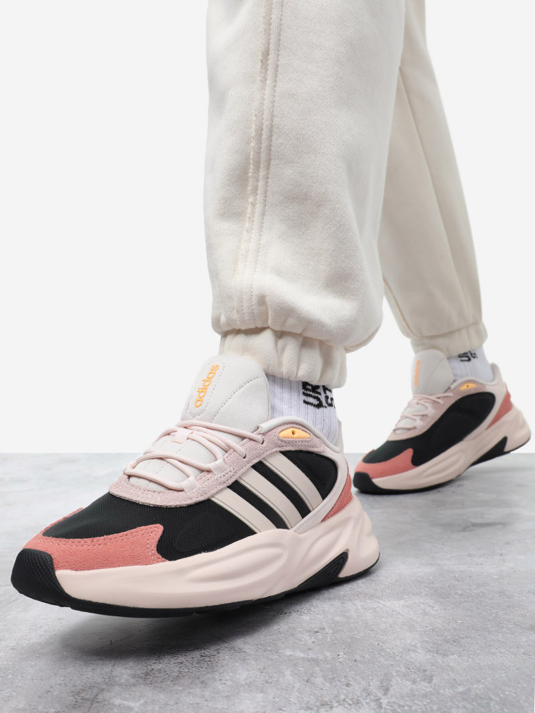 Кроссовки женские adidas Ozelle бежевый/черный/розовый цвет — купить за  5499 руб. со скидкой 50 %, отзывы в интернет-магазине Спортмастер