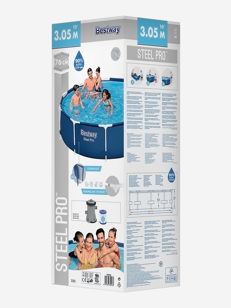 Бассейн Bestway 56679 каркасный Steel Pro 305х76 см, объем 4678 л